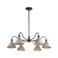 Golden Canada 0877-6 ABI-GV - Wry Lighting Jasper 6-light Chandelier in Antique Black Iron